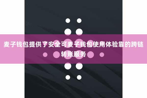 麦子钱包提供了安全可麦子钱包使用体验靠的跨链转账服务